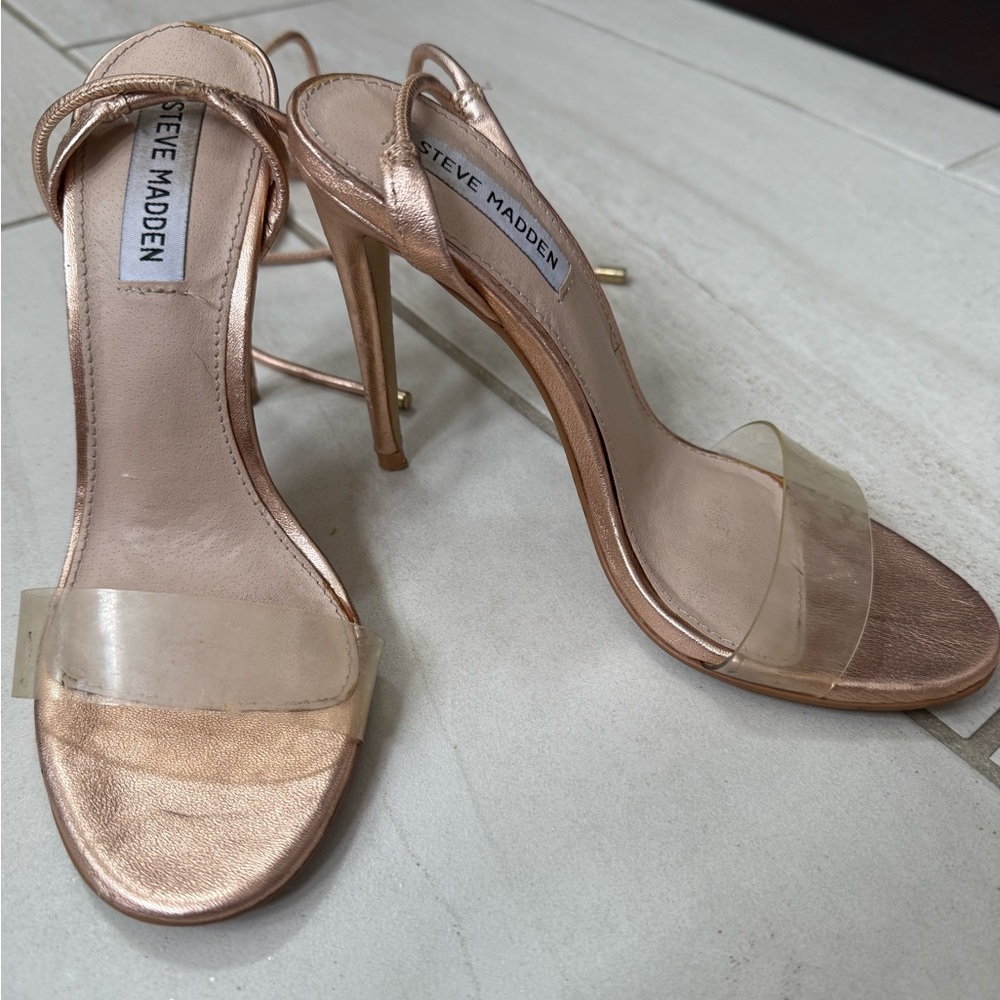 Steve Madden Metallic Rose Gold Heels